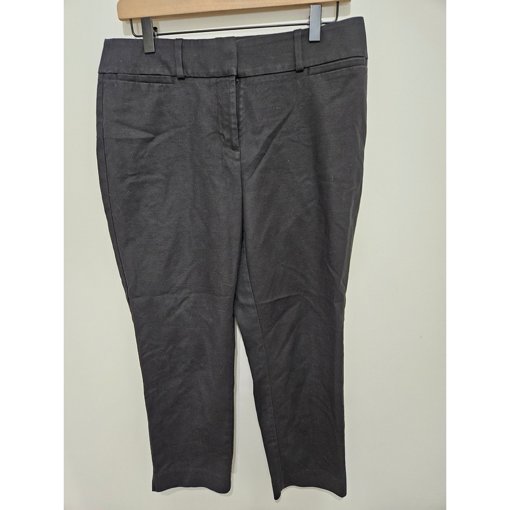 LOFT Julie The Riviera Pant‎ Black Cotton Blend Trousers Size 6 Regular